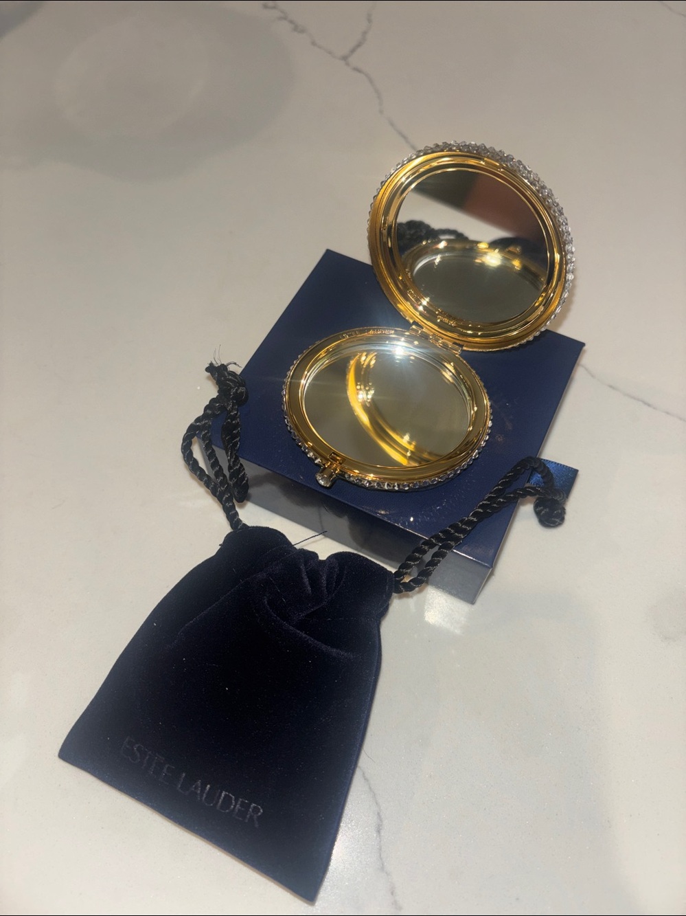 Estee Lauder Crystal Encrusted Compact Mirror